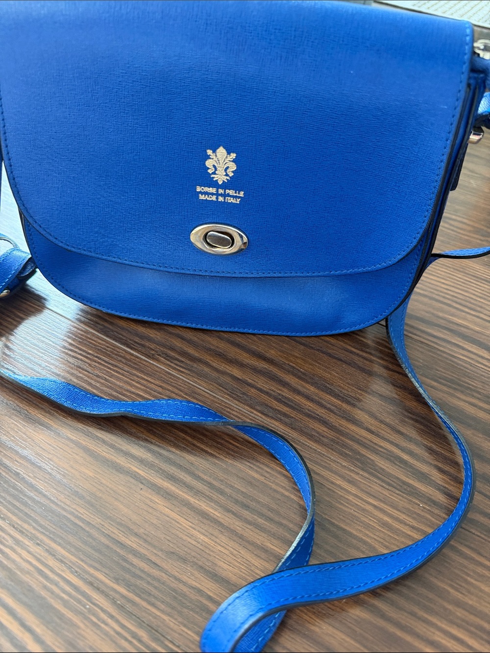 Blue Crossbody Bag - Made in Italy